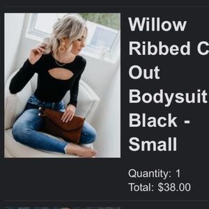 NWOT black Vici ribbed bodysuit